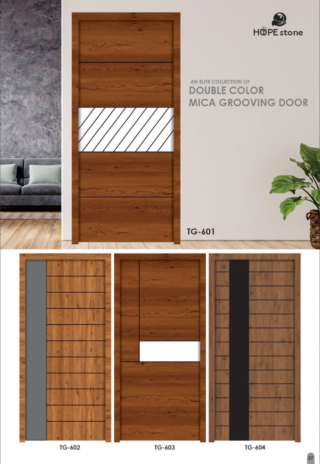 Double Colour Mica Grooving Doors — HOPEstone catalogue