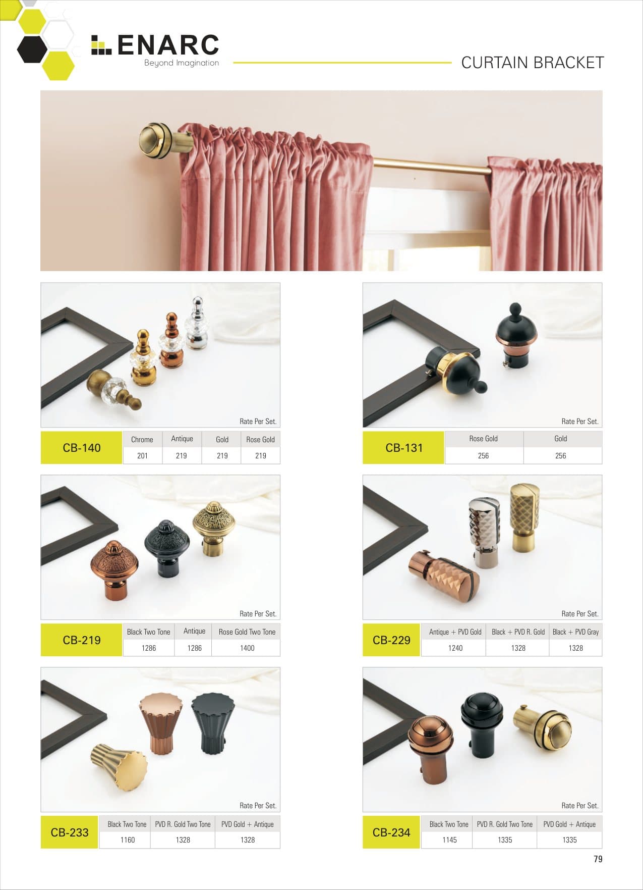 Curtain Brackets & Finials — ENARC catalogue