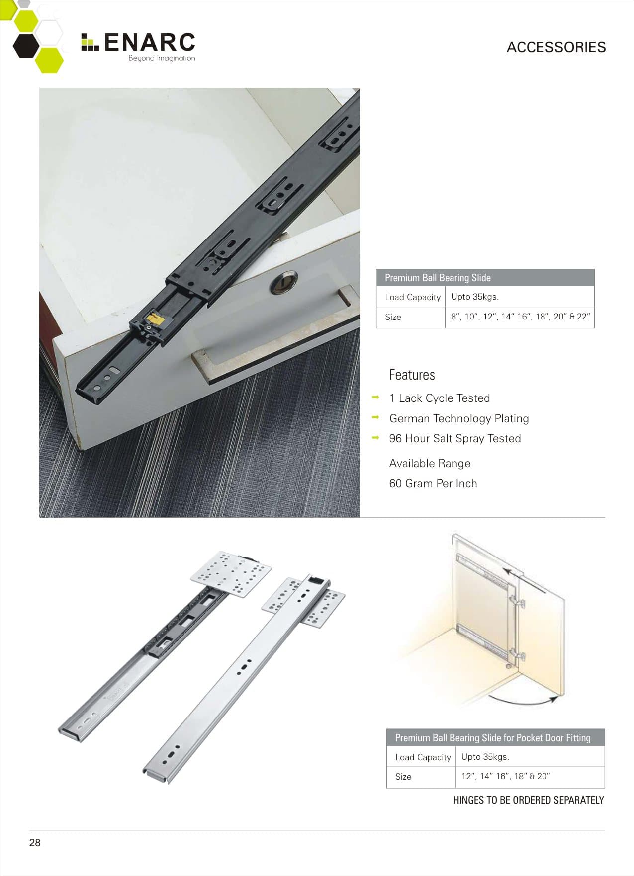 Storage & Pocket Door Accessories — ENARC catalogue