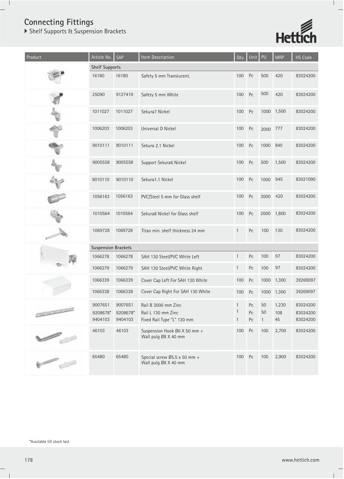 Hettich Connecting Fittings & Locks — from Hettich's catalogue