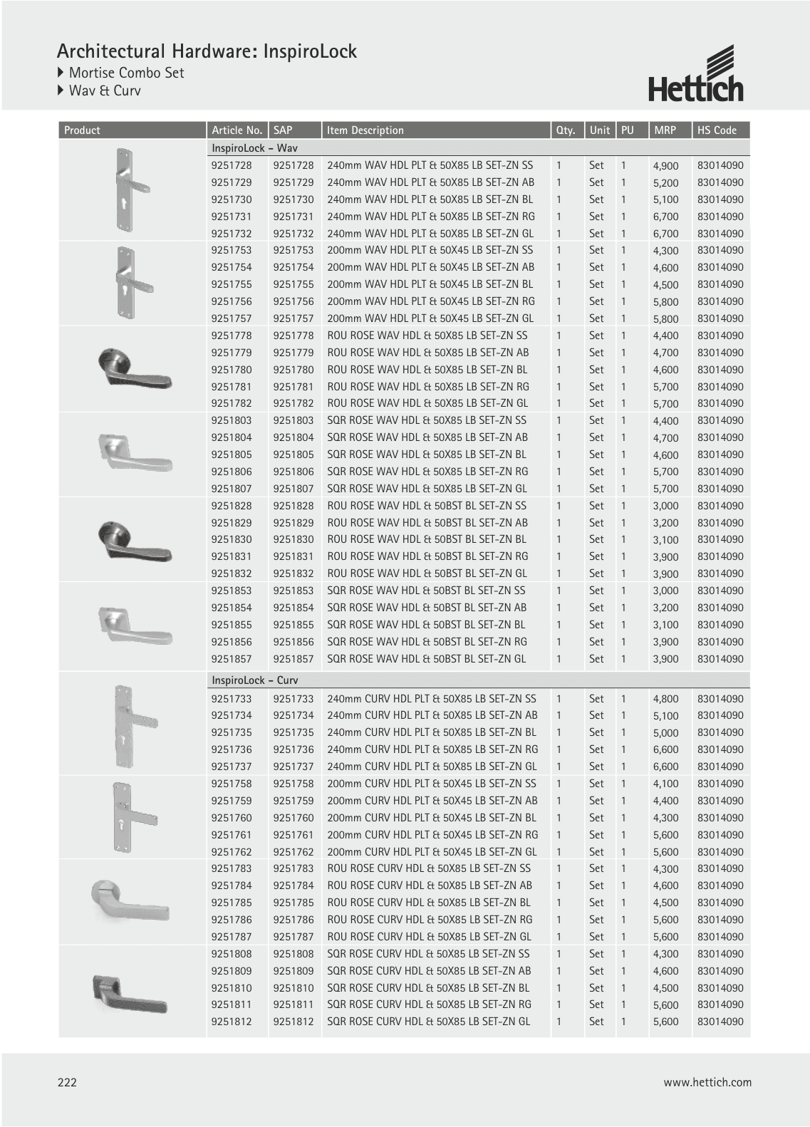 Hettich InspiroLock Mortise Combo Sets — from Hettich's catalogue